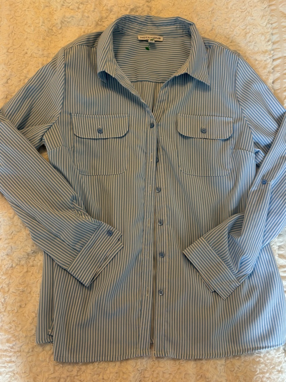 Notations Blue Stripe Women’s Button-Up Shirt